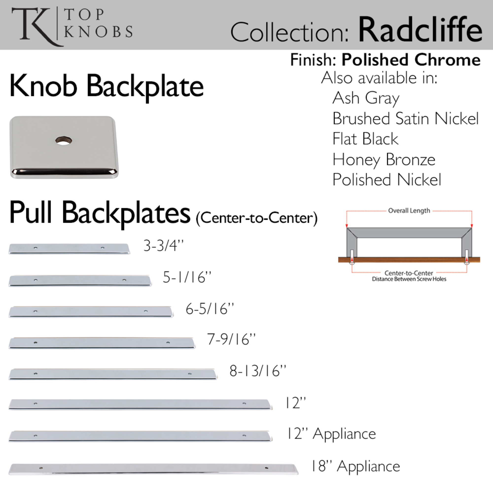 Radcliffe 8 13/16" Center to Center Pull Backplate - Image 3