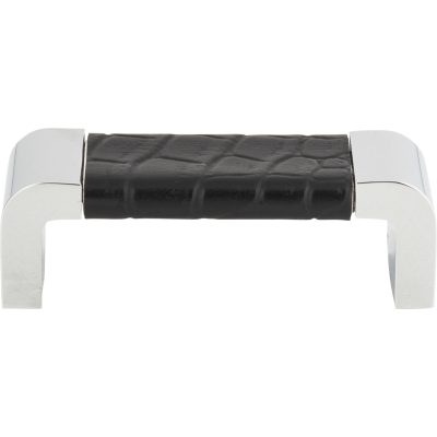 Paradigm 3" Center to Center Bar Pull - CH & Black Croc Leather