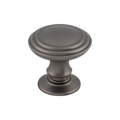 Reeded 1 1/4" Diameter Round Knob - Ash Gray