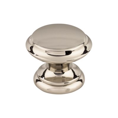 Flat Top 1 3/8" Diameter Round Knob - Polished Nickel