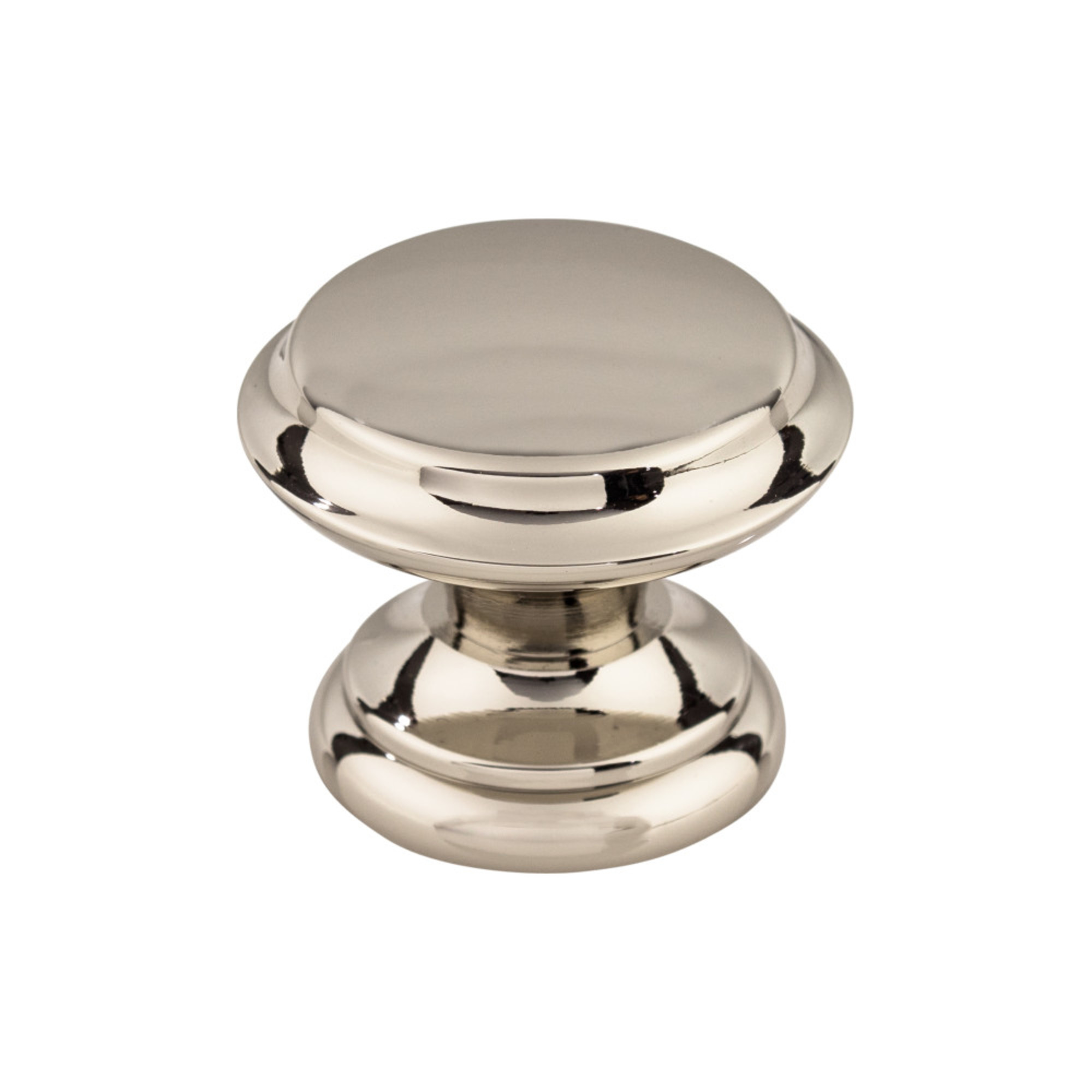 Flat Top 1 3/8" Diameter Round Knob - Polished Nickel
