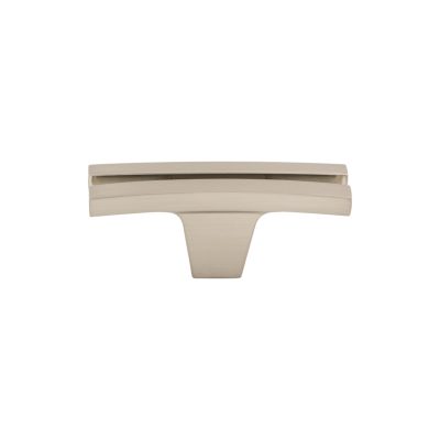 Flared 2 5/8" Length Geometric Knob - Brushed Satin Nickel