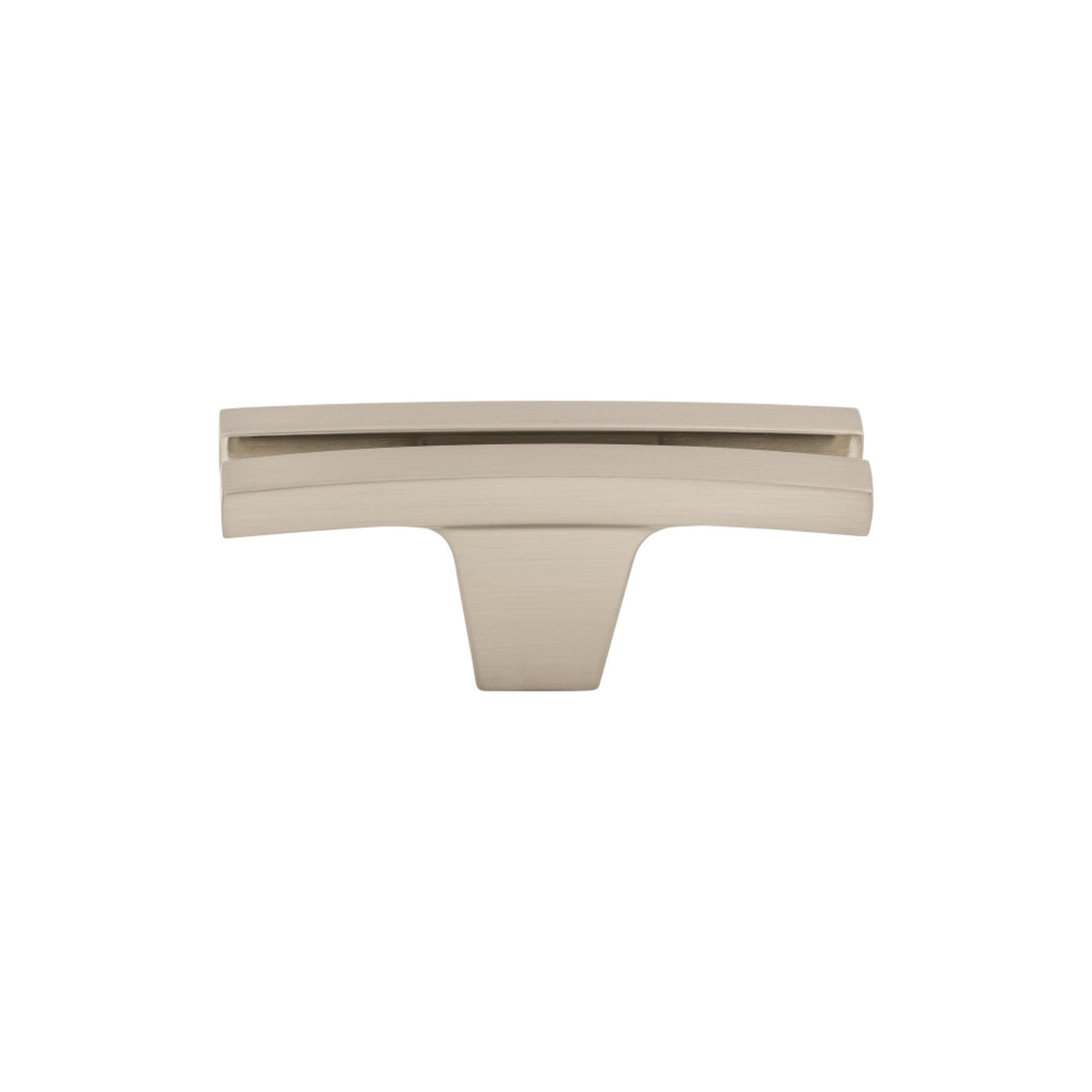 Flared 2 5/8" Length Geometric Knob - Brushed Satin Nickel