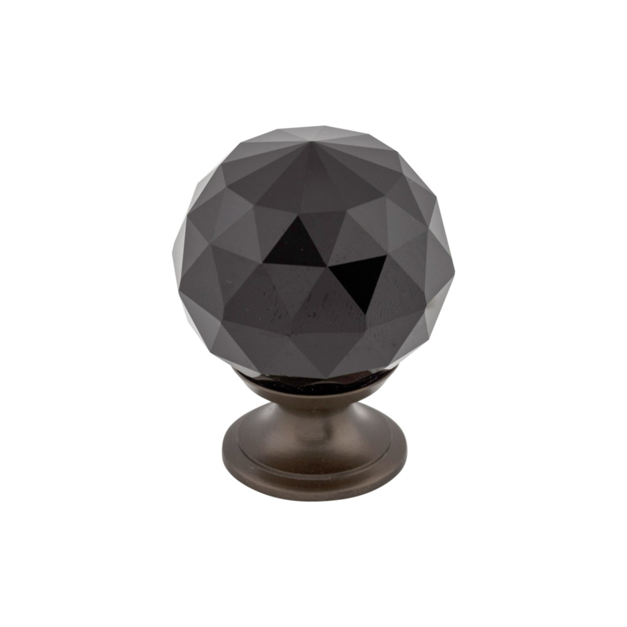 Black Crystal 1 3/8" Diameter Round Knob - Oil Rubbed Bronze