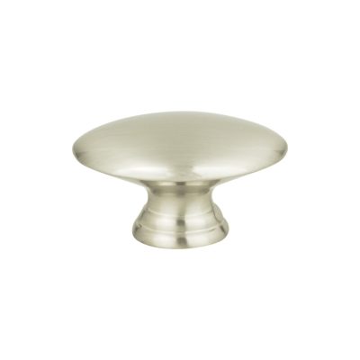 Egg 1 1/2" Length Oval Knob - Brushed Nickel