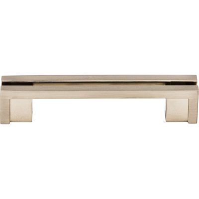 Flat Rail 3 1/2" Center to Center Bar Pull - Brushed Satin Nickel