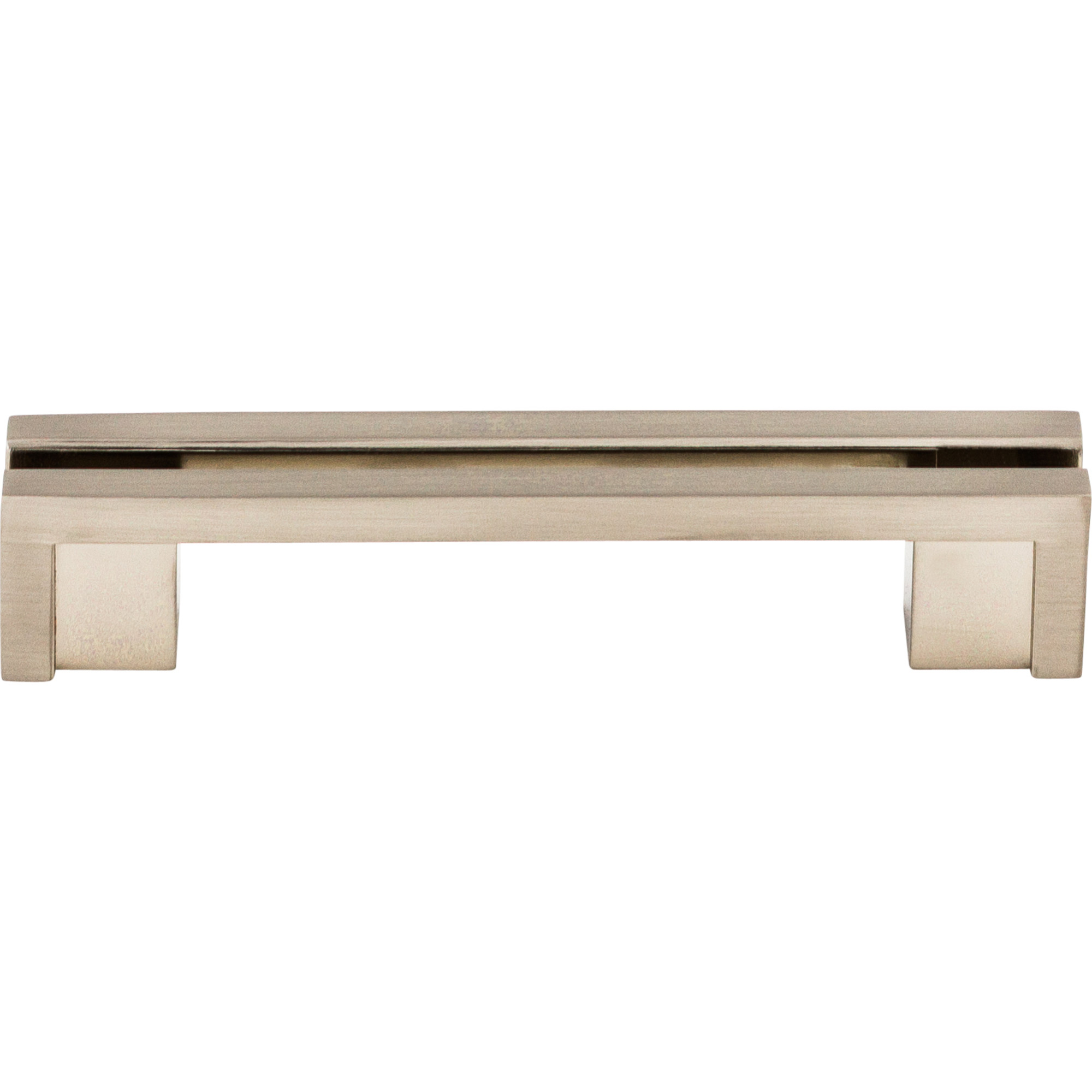 Flat Rail 3 1/2" Center to Center Bar Pull - Brushed Satin Nickel