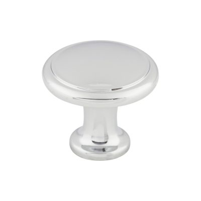 Ringed 1 1/8" Diameter Round Knob - Polished Chrome