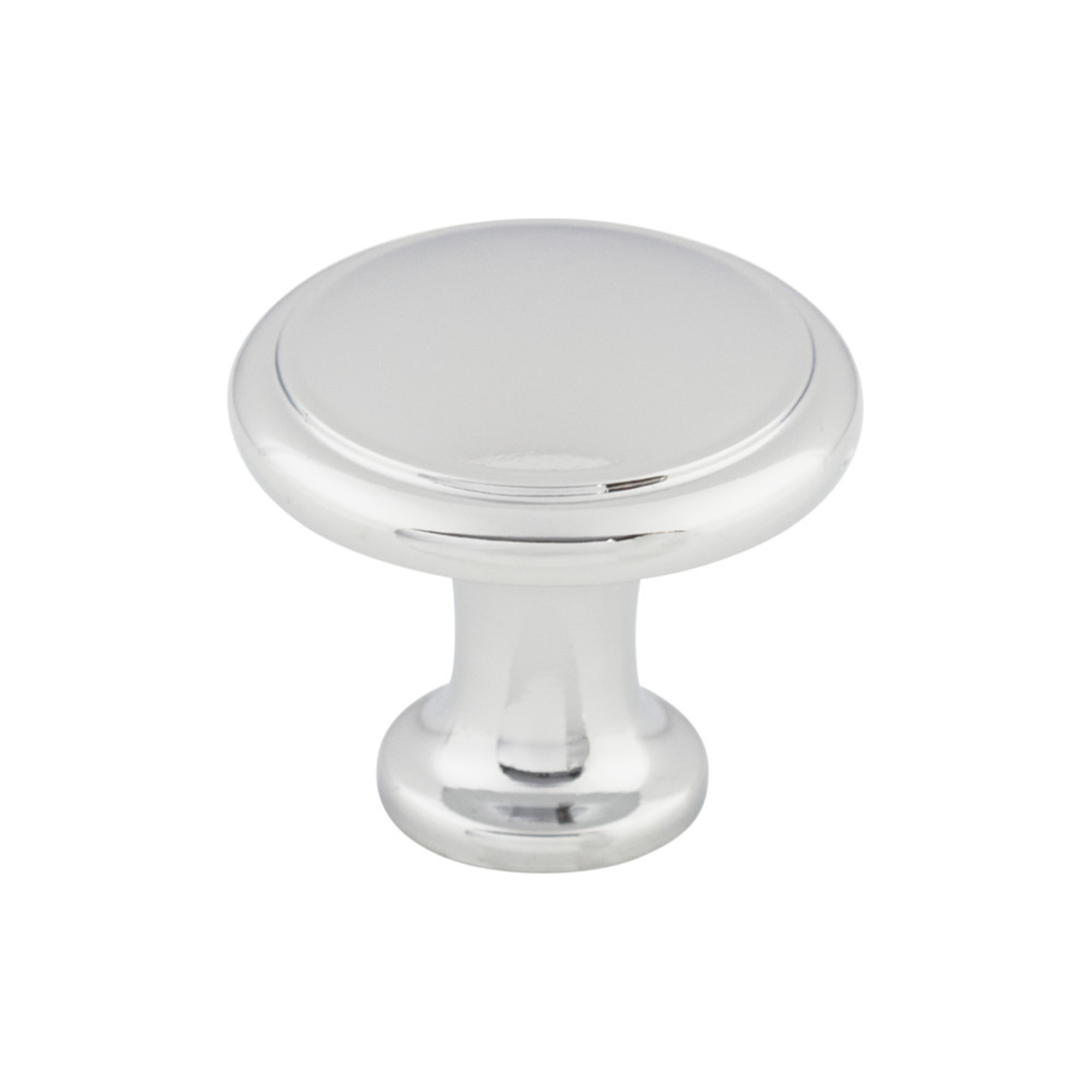 Ringed 1 1/8" Diameter Round Knob - Polished Chrome