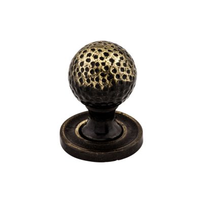 Paris  Mottled 1 1/4" Diameter Round Knob - Dark Antique Brass