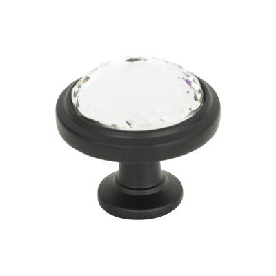 Legacy Crystal 1 5/16" Diameter Round Knob - Matte Black