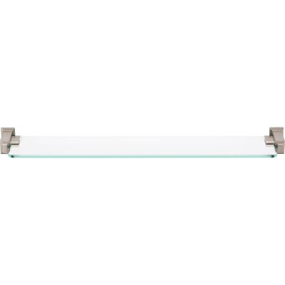 Sutton Place Bath Glass Shelf 24 Inches Brushed Nickel - Brushed Nickel