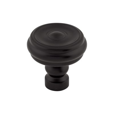 Brixton Button 1 1/4" Diameter Round Knob - Flat Black