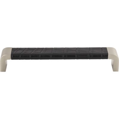 Paradigm 6 5/16" Center to Center Bar Pull - BN & Black Croc Leather